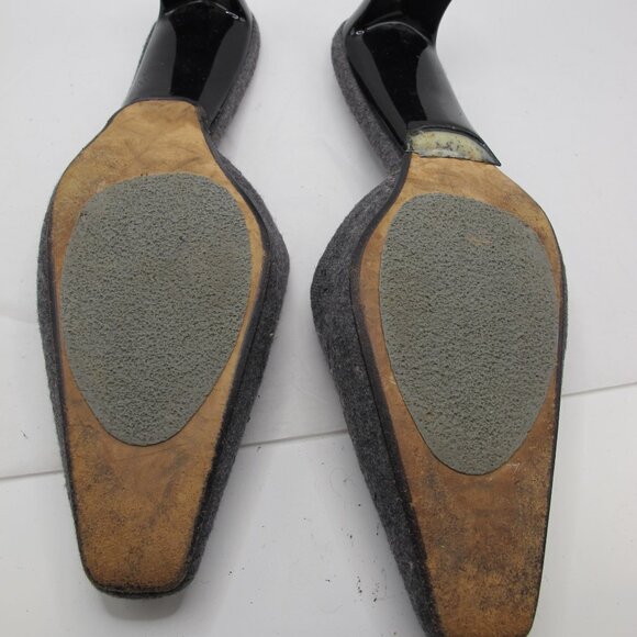 Anne Klein Collection gray wool wedge with floral pattern 8.5AA - Picture 6 of 7